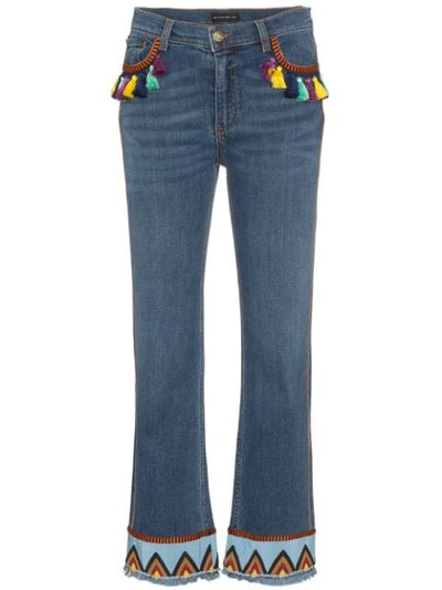Etro Jeans With Tassels And Embroidery In Blue