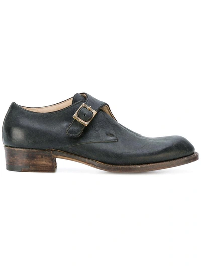 Sebastian Tarek Hand Stitched Monk Strap Brogues In Black