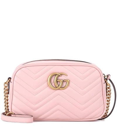 Gucci Gg Marmont Leather Crossbody Bag In Pink