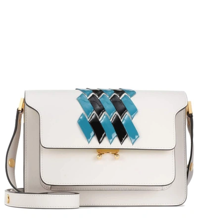 Marni Trunk Leather Shoulder Bag In White