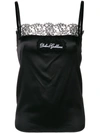 Dolce & Gabbana Lace Trim Vest In N0000-nero