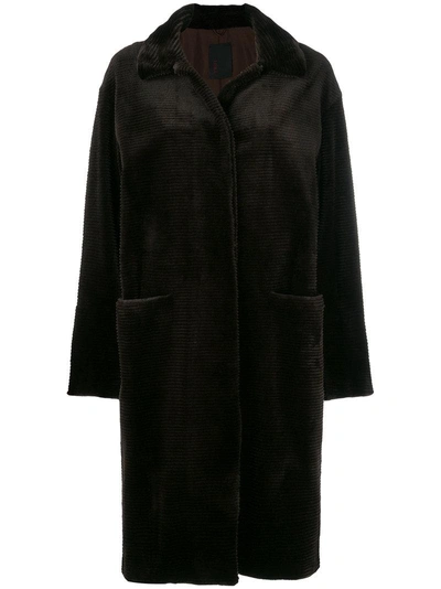 Liska Fur Cord Coat In Mahagony