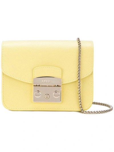 Furla Mini Metropolis Leather Crossbody Bag - Yellow In Cedro Yellow/gold