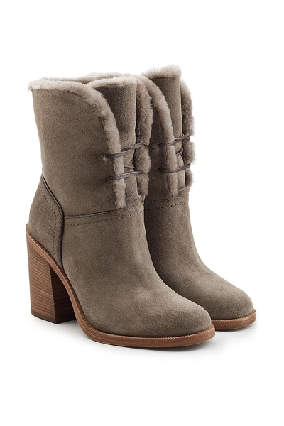 Ugg Jerene Suede Boots With Sheepskin Insole In Grey | ModeSens