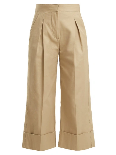 Summa Cropped Wide Leg Trouser With Cuff In Neutral