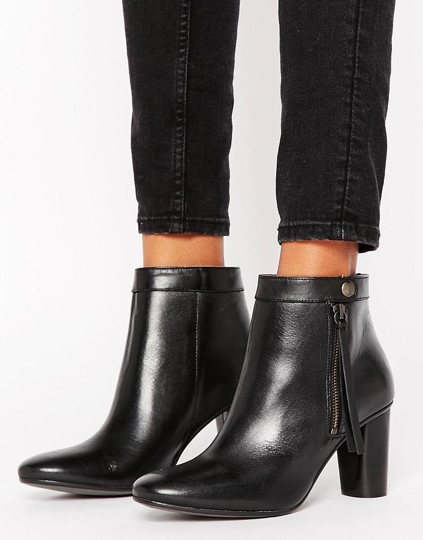 Hudson London H By Hudson Smooth Leather Heel Boots - Black | ModeSens