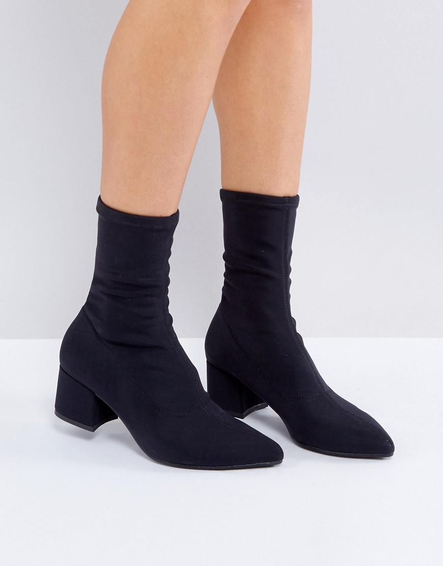 low heel sock bootie