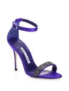 Manolo Blahnik Chaos Crystal-embellished Open-toe Leather Sandals In Blue