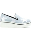 Stella Mccartney Binx Denim Star Platform Sneakers In Light/pastel Blue