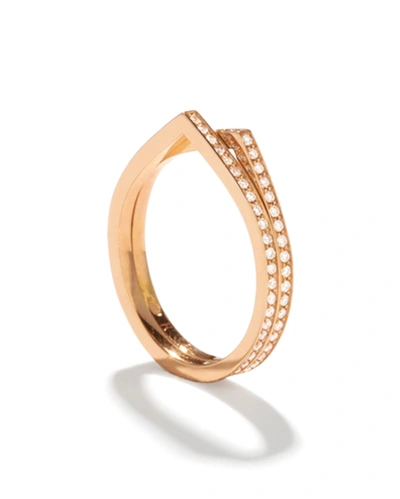 Repossi Antifer Two-row Ring With Diamonds In 18k Gold In White/gold