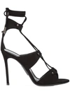 Thomas Wylde Lace Up Sandals In Black