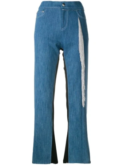 Act N°1 Cropped Tassel Detail Jeans - Blue