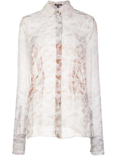 Sophie Theallet Sheer Marble Effect Blouse