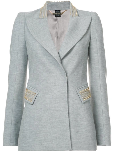 Thomas Wylde Embellished Blazer In Grey