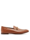 Gucci Collapsible-heel Leather Loafers In Brown