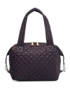 Mz Wallace Medium Sutton Bag In Dark Purple/silver