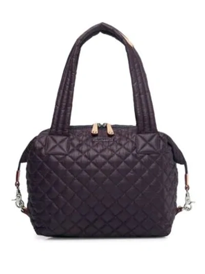 Mz Wallace Medium Sutton Bag In Dark Purple/silver