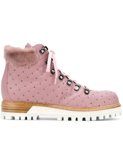 Lesilla Mountain Micro-studded Boots - Pink