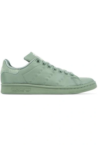 Adidas Originals Stan Smith Suede-trimmed Satin-twill Sneakers