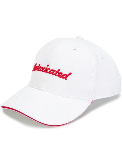 Intoxicated Embroidered Logo Cap In White