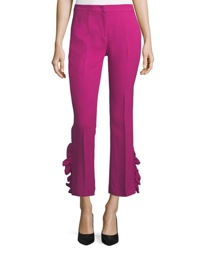 N°21 Straight-leg Ankle Pants With Side Ruffles