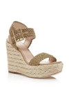 Stuart Weitzman Women's Alexis Espadrille Wedge Sandals In Swamp