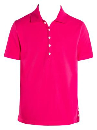 Thom Browne Short-sleeve Relaxed-fit Cotton Polo In Pink