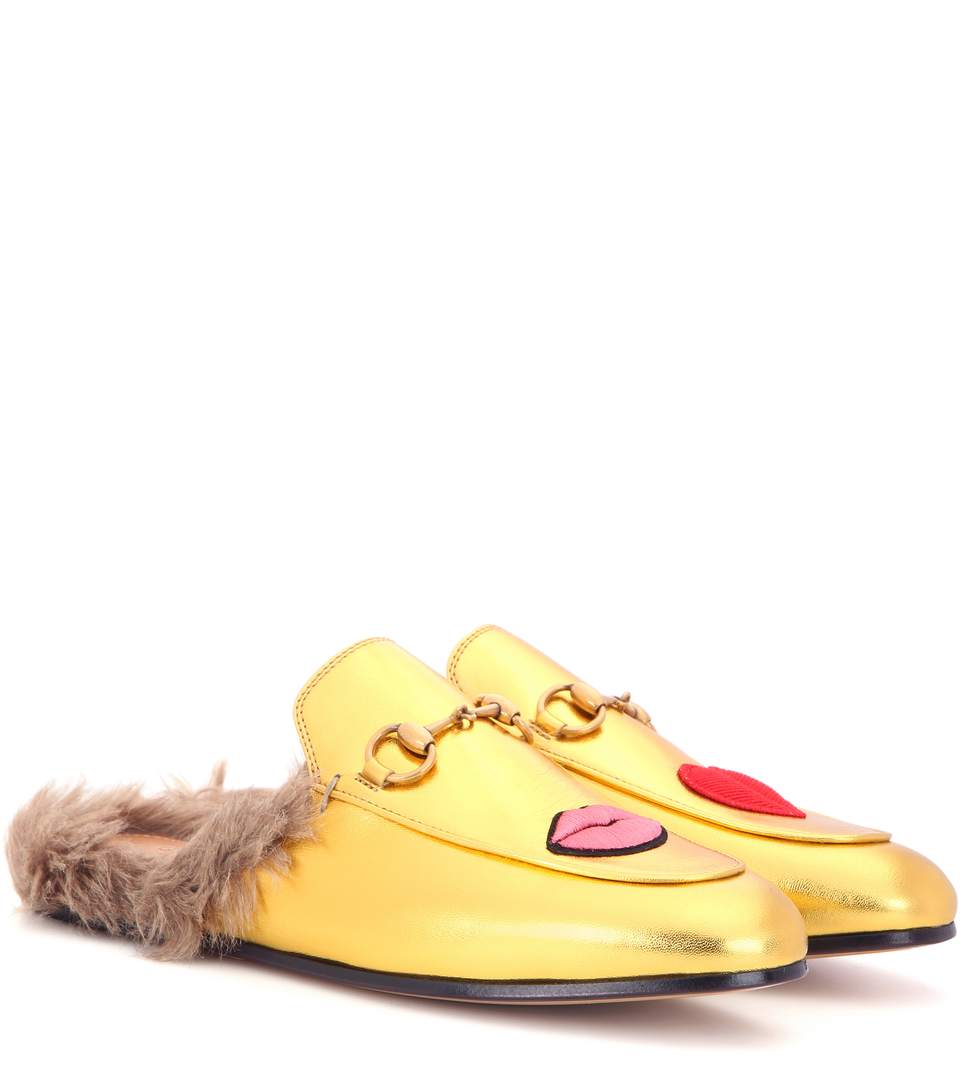 gucci princetown fur slippers
