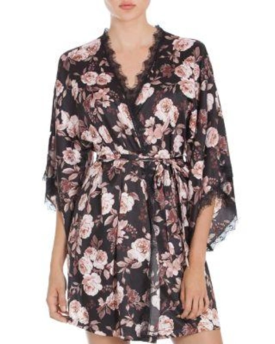 Midnight Bakery Lace-trimmed Floral Kimono In Floral Print