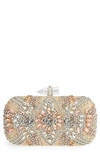 Nina Gelsey Crystal Embellished Minaudiere In Gold Multi
