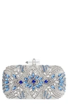 Nina Gelsey Crystal Embellished Minaudiere In Silver Multi