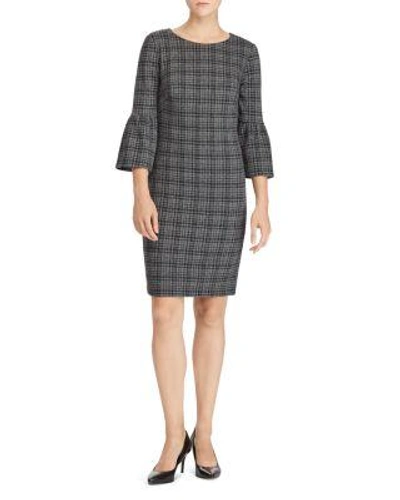 Ralph Lauren Lauren  Plaid Jacquard-knit Dress In Gray/black
