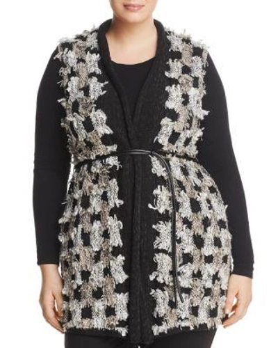 Nic And Zoe Plus Nic+zoe Plus Textured Check Print Knit Vest In Multi