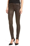 Ag The Legging Super Skinny Leather Pants In Carob