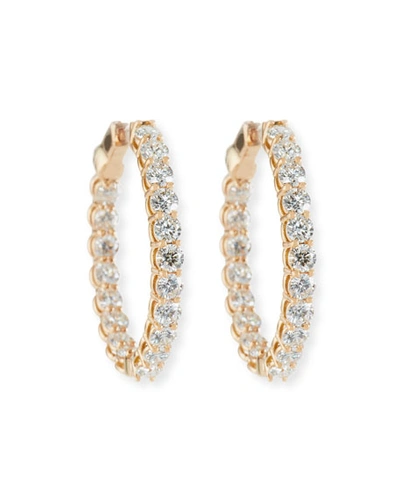 American Jewelery Designs Large Diamond Hoop Earrings In 18k Rose Gold