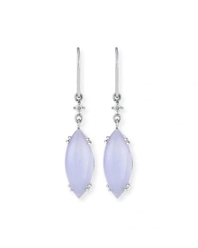 David C.a. Lin Lavender Jadeite Marquis Drop Earrings