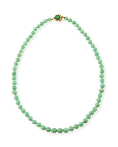 David C.a. Lin Graduated Green Jadeite Beaded Necklace