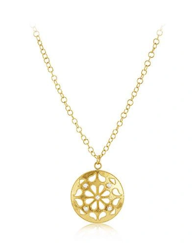 Legend Amrapali Medium Shevanti Disc Pendant Necklace With Diamonds, 24"