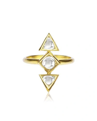 Legend Amrapali Kundan Diamond Triangle Ring
