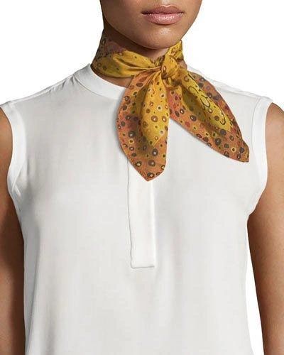Mila & Such Playful Square Silk Scarf, 50cm In Yellow Pattern