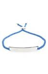 Monica Vinader Engravable Havana Friendship Bracelet In Silver/ Blue