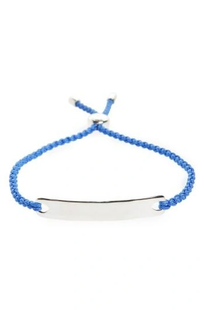 Monica Vinader Engravable Havana Friendship Bracelet In Silver/ Blue
