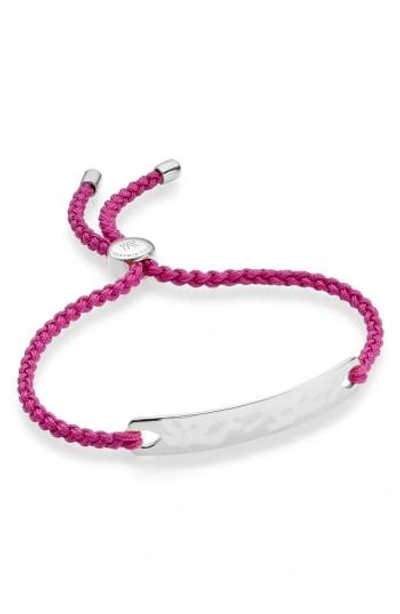 Monica Vinader Havana Friendship Bracelet In Silver/ Fuchsia