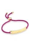 Monica Vinader Engravable Havana Friendship Bracelet In Yellow Gold/ Fuchsia