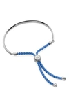 Monica Vinader Fiji Friendship Bracelet In Silver/ Powder Blue