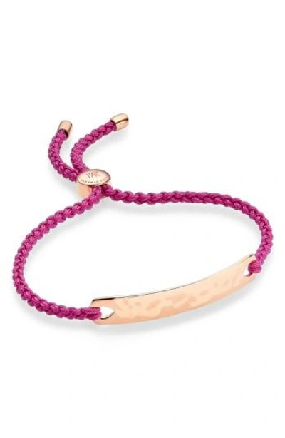 Monica Vinader Havana Friendship Bracelet In Fuchsia/ Rose Gold