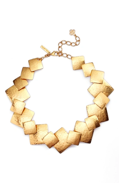 Oscar De La Renta Geo Collage Statement Necklace In Gold