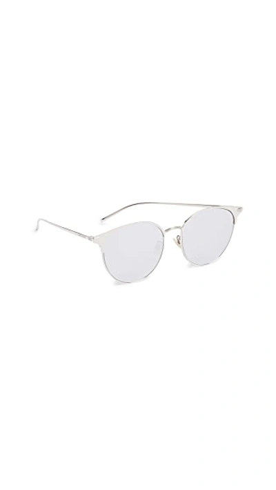 Saint Laurent Women's Mirrored Round Sunglasses, 57mm In Silver/silver Mirror