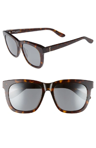 Saint Laurent Square Acetate Sunglasses, Brown In Havana