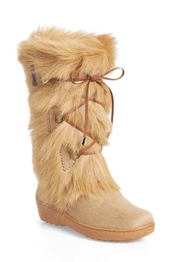 Pajar Davos Genuine Goat Fur Boot In Beige Fur Leather | ModeSens